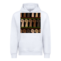 White melanin rised fist seamless pattern Urban Hoodie - BundleAndBundleShop