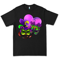Black mardi gras heart and mask Premium Tee - AdoDesignShop