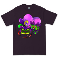 Plum mardi gras heart and mask Premium Tee - AdoDesignShop