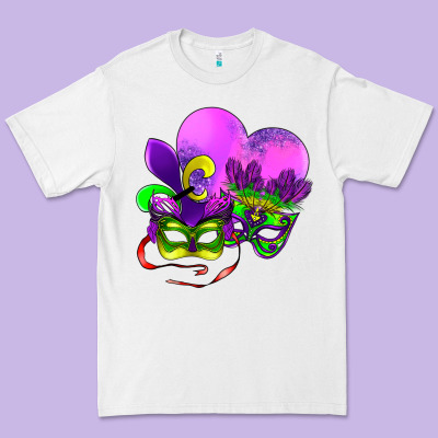 Mardi Gras Heart And Mask Premium Tee Designed By Adodesignshop