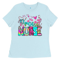Baby Blue proud nurse Ladies Tee - BundleAndBundleShop