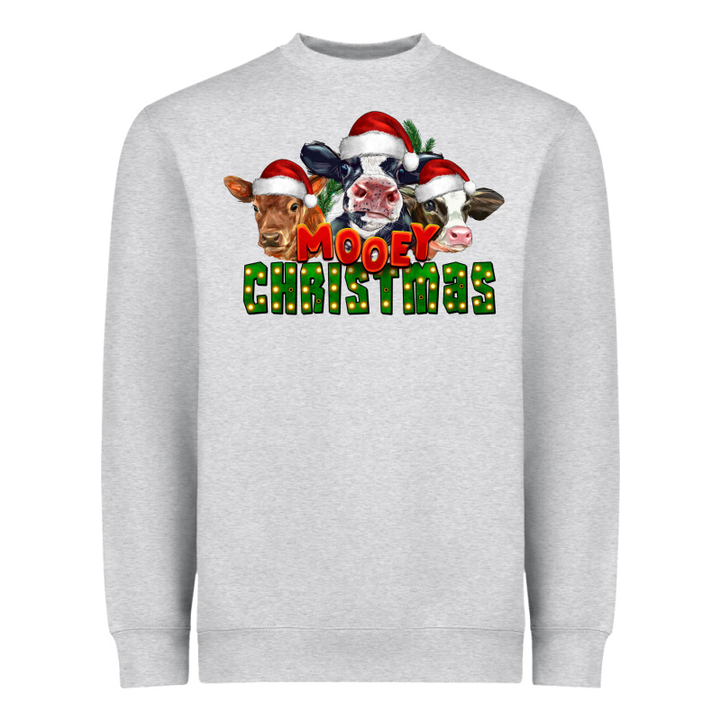 Mooey Christmas Cows Heavyweight Sweatshirt by LillyAllenDesigns | Teevron