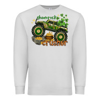 Dove Grey shamrock crusher st. patrick's day Premium Sweatshirt - HowdyJamesFarm