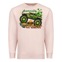 Pale Pink shamrock crusher st. patrick's day Premium Sweatshirt - HowdyJamesFarm