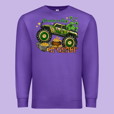 Shamrock Crusher St. Patrick's Day Premium Sweatshirt Designed By Howdyjamesfarm