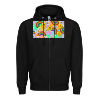Black smile faces and rainbow and daisys Zipper Hoodie - TumblerDesignByShophia