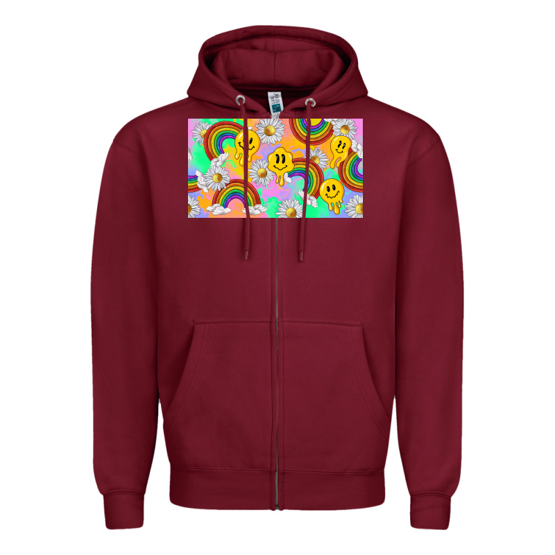 Smile Faces And Rainbow And Daisys Zipper Hoodie by TumblerDesignByShophia | Teevron