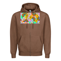 Chestnut smile faces and rainbow and daisys Zipper Hoodie - TumblerDesignByShophia