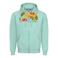 Seafoam smile faces and rainbow and daisys Zipper Hoodie - TumblerDesignByShophia