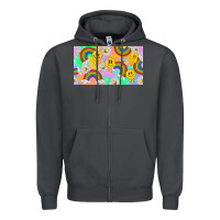 Smoke smile faces and rainbow and daisys Zipper Hoodie - TumblerDesignByShophia