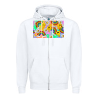 White smile faces and rainbow and daisys Zipper Hoodie - TumblerDesignByShophia