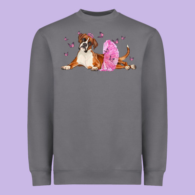 Boxer Dog With Tutu Heavyweight Sweatshirt Designed By Lillyallendesigns