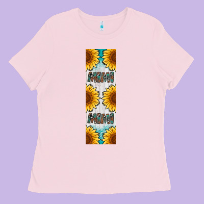 Mimi Sunflower Leopard  Pen Wrap Ladies Tee Designed By Artiststas