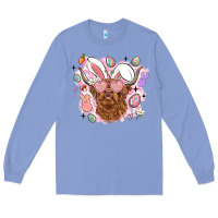 Colony Blue highland heifer easter Long Sleeve Tee - LillyAllenDesigns