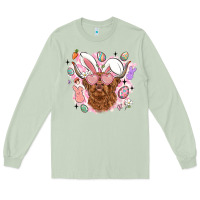 Matcha highland heifer easter Long Sleeve Tee - LillyAllenDesigns