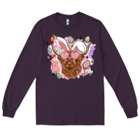 Plum highland heifer easter Long Sleeve Tee - LillyAllenDesigns