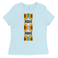 Baby Blue mimi sunflower leopard  pen wrap Ladies Tee - Artiststas