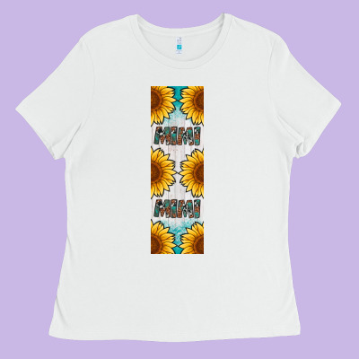 Mimi Sunflower Leopard  Pen Wrap Ladies Tee Designed By Artiststas