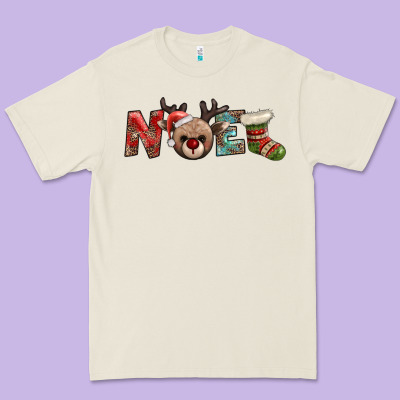 Noel With Sock And Reindeer Premium Tee Designed By Adodesignshop