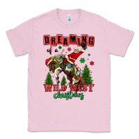Bubblegum Pink dreaming of a wild west christmas cowboy santa Classic Tee - MaliasSmallBusiness