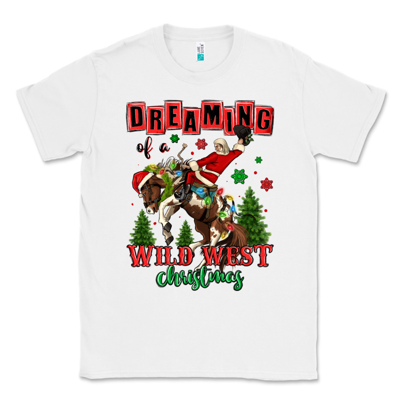 Dreaming Of A Wild West Christmas Cowboy Santa Classic Tee by MaliasSmallBusiness | Teevron