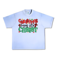 Grape Ice christmas begins with christ Urban Heavy Tee - MaliasSmallBusiness