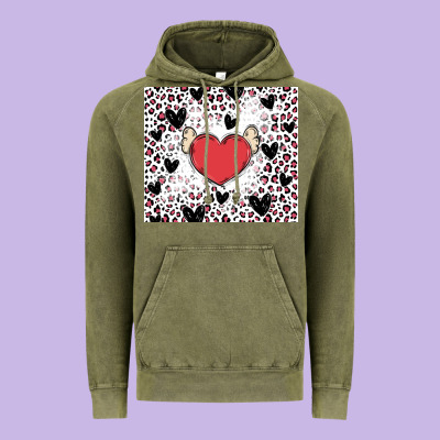 Valentine's Day Hearts Vintage Hoodie Designed By Maliassmallbusiness