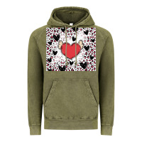 Vintage Olive valentine's day hearts Vintage Hoodie - MaliasSmallBusiness