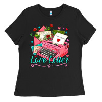 Black love letter with typewriter Ladies Tee - AdoDesignShop
