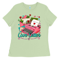 Matcha love letter with typewriter Ladies Tee - AdoDesignShop
