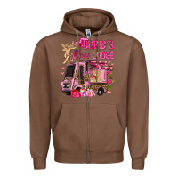 Chestnut Cupid's love lodge with truck Valentine's Day Zipper Hoodie - HowdyJamesFarm