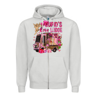 Dove Grey Cupid's love lodge with truck Valentine's Day Zipper Hoodie - HowdyJamesFarm
