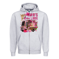 Heather Grey Cupid's love lodge with truck Valentine's Day Zipper Hoodie - HowdyJamesFarm