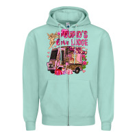 Seafoam Cupid's love lodge with truck Valentine's Day Zipper Hoodie - HowdyJamesFarm
