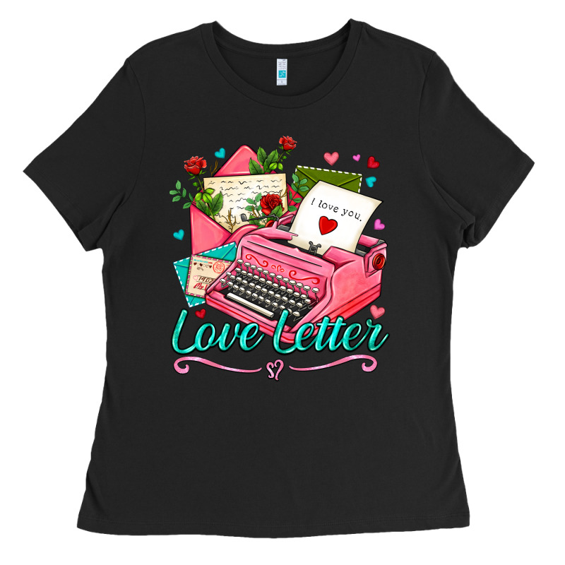 Love Letter With Typewriter Ladies Tee by AdoDesignShop | Teevron