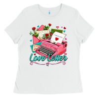 White love letter with typewriter Ladies Tee - AdoDesignShop