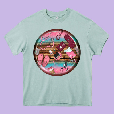 Nurse Round Earrings Heavy Core Tee Designed By Bundleandbundleshop