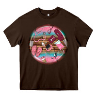 Chocolate Brown nurse round earrings Heavy Core Tee - BundleAndBundleShop