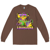 Chestnut louisiana mardi gras state map Long Sleeve Tee - LillyAllenDesigns