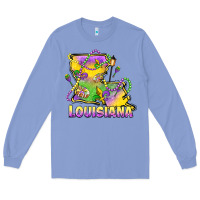 Colony Blue louisiana mardi gras state map Long Sleeve Tee - LillyAllenDesigns