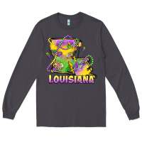 Smoke louisiana mardi gras state map Long Sleeve Tee - LillyAllenDesigns