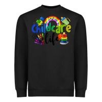 Black Childcare Life Heavyweight Sweatshirt - LillyAllenDesigns