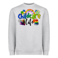 Heather Grey Childcare Life Heavyweight Sweatshirt - LillyAllenDesigns