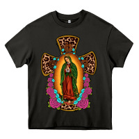 Asphalt our lady of guadalupe cross Heavy Core Tee - JahusDesignShop