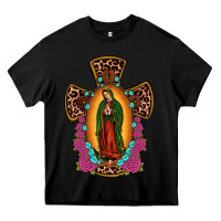 Black our lady of guadalupe cross Heavy Core Tee - JahusDesignShop
