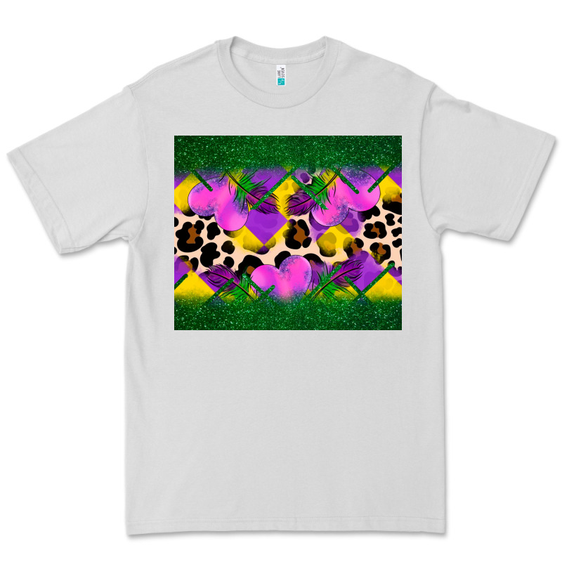 Mardi Gras Leopard And Heart Premium Tee by AdoDesignShop | Teevron