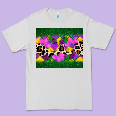 Mardi Gras Leopard And Heart Premium Tee Designed By Adodesignshop