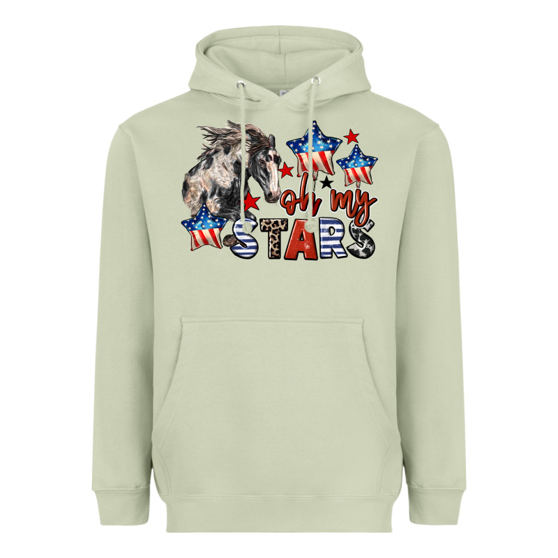 Oh My Stars Horse 4th Of July Heavyweight Hoodie by CowGirlArtShop | Teevron