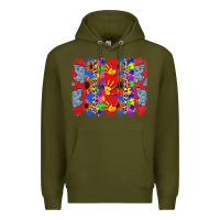 Army Green Autism brushstrokes Premium Hoodie - CowGirlArtShop