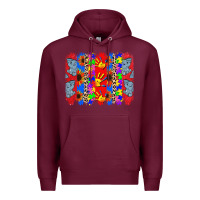 Burgundy Autism brushstrokes Premium Hoodie - CowGirlArtShop